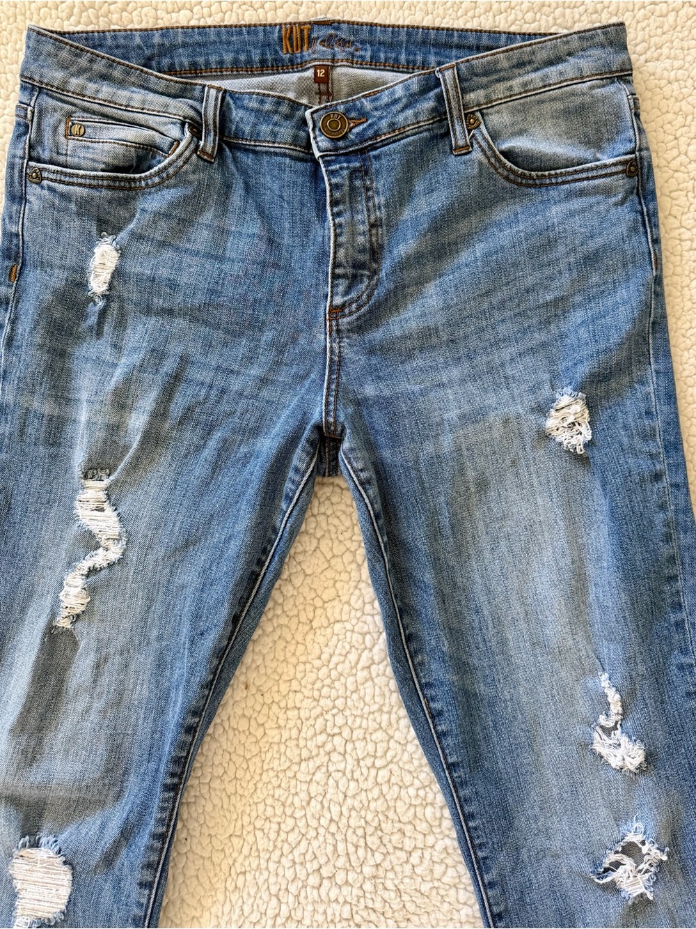 KUT from the Cloth - Women’s Distressed Blue Denim Jeans - Casual Fit